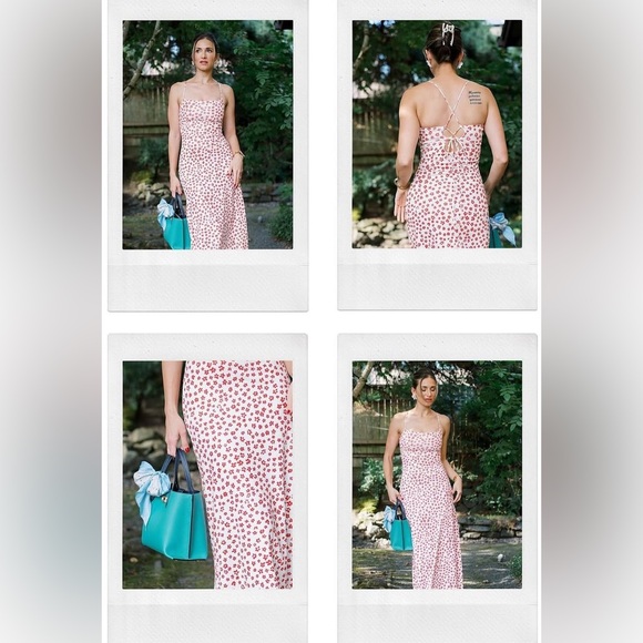 Strappy Floral Print Crisscross Flowy Long Sundress commense M CI2 - Picture 3 of 11